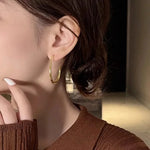 Minimalist Heart Drop Earrings with Faux Pearls for Women