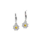 White-Gold-Tone Flower Drop Earrings for Women